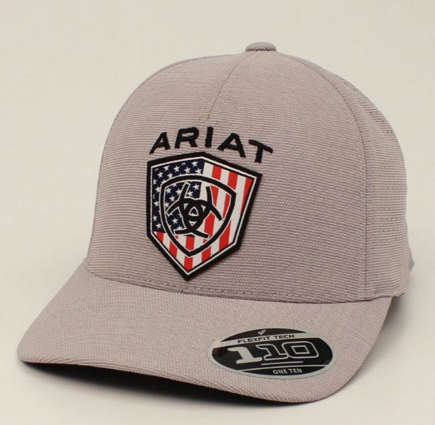 A300018906 ARIAT USA FLAG LOGO GRAY CAP