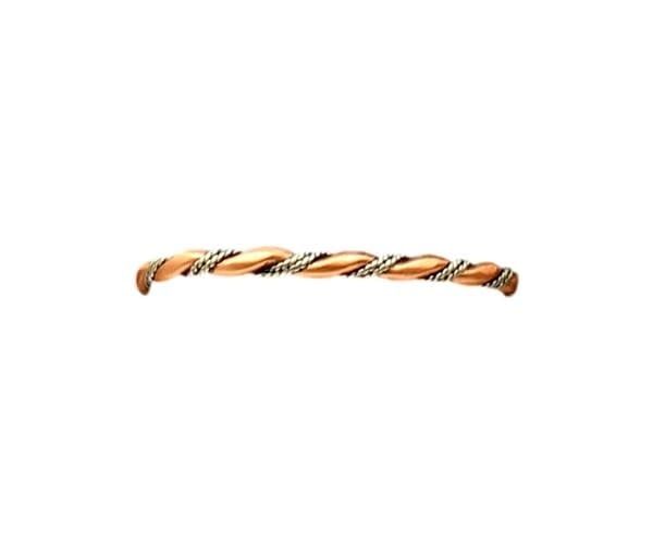 SILVER STRIKE TWISTED ROPES SILVER/COPPER BRACELET