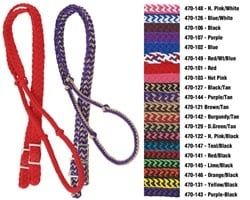 BRAIDED POLY BARREL RACING REIN 1X8' (ASSORTED COLORS)