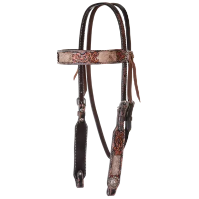 CIRCLE Y HAIR ON HIDE BROWBAND HEADSTALL