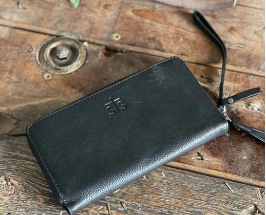 STS RANCHWEAR KAI AUDIE ZIPPER WALLET BLACK