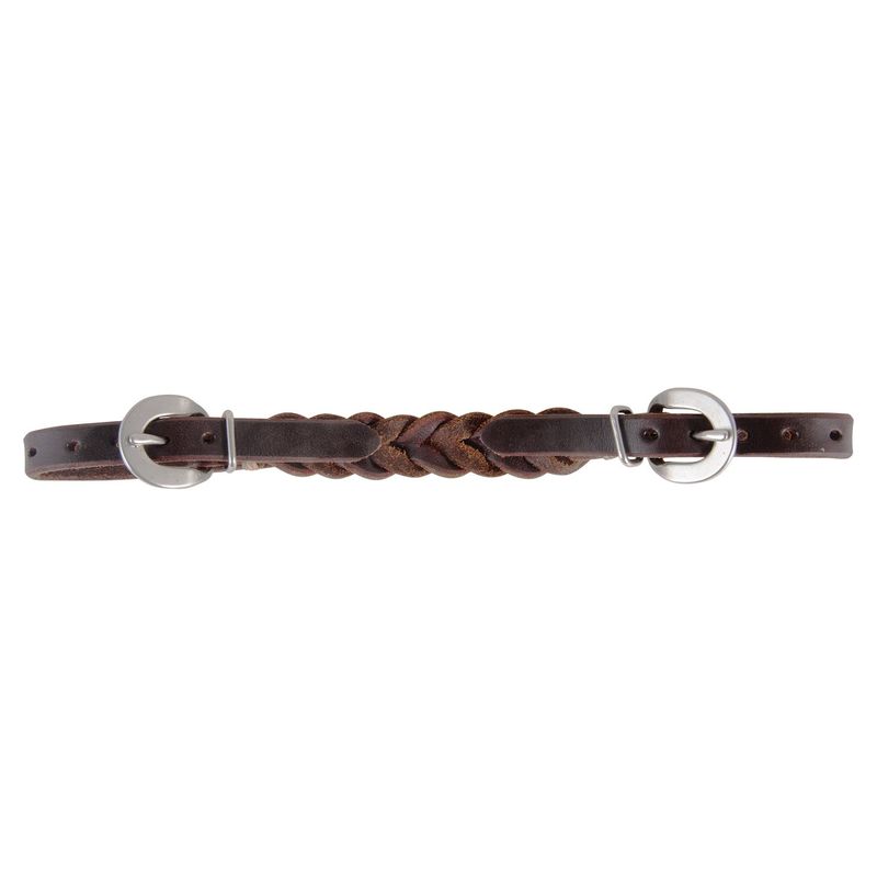 HOT OIL BRAIDED LEATHER CURB STRAP