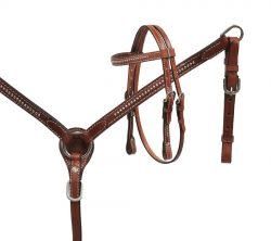 SHOWMAN MINI SIZE STUDDED HEADSTALL/BREAST COLLAR SET