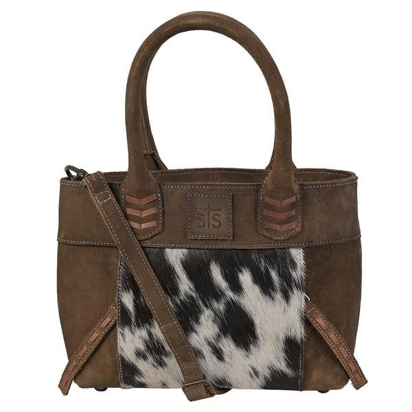 STS31342 COWHIDE SADDLE TRAMP SATCHEL