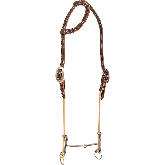 LOOMIS DRAW GAG SMOOTH SNAFFLE BIT ON CHOCOLATE SLIP EAR HEADSTALL
