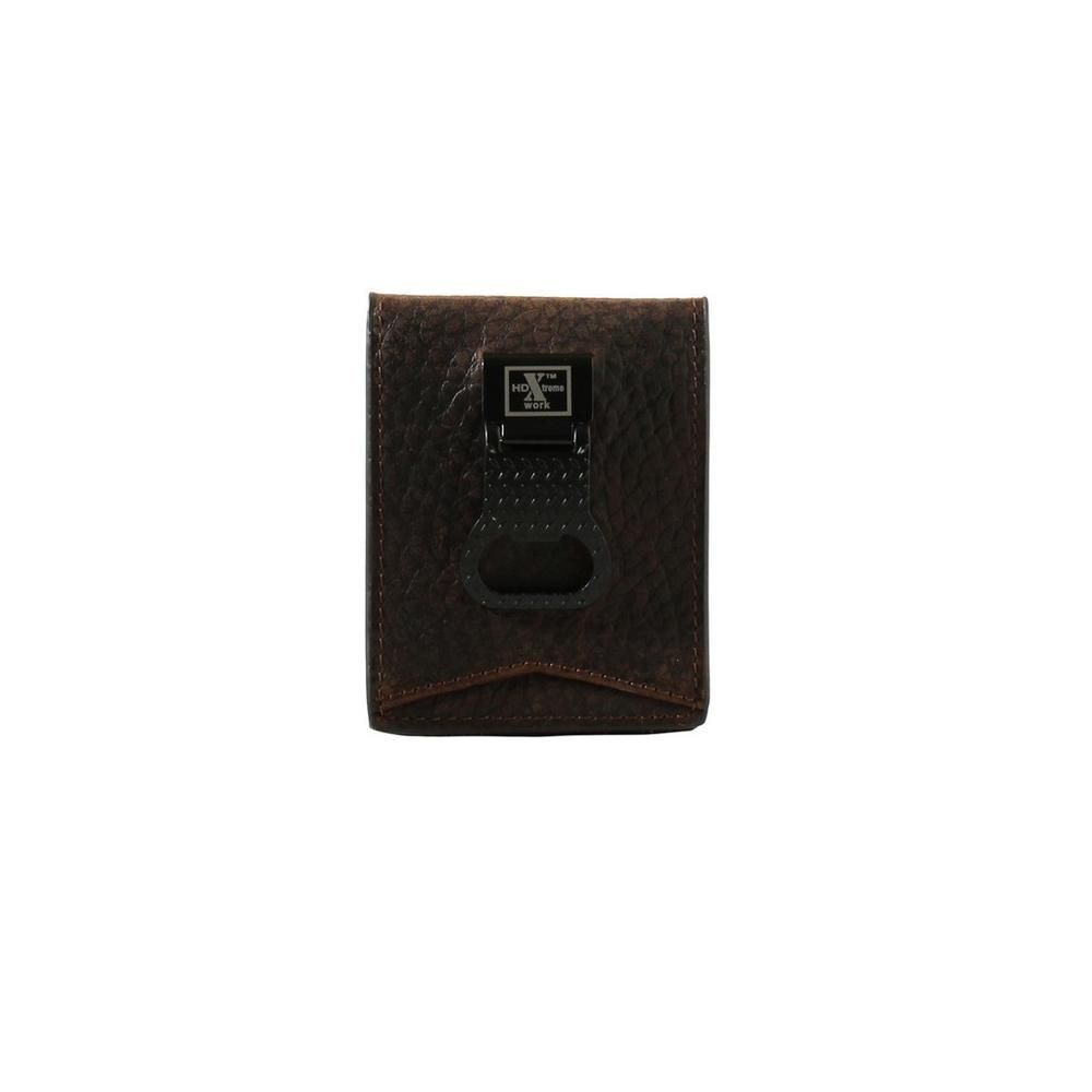 HDX BIFOLD TEXTURED LEATHER BLACK WALLET W/ MONEY CLIP
