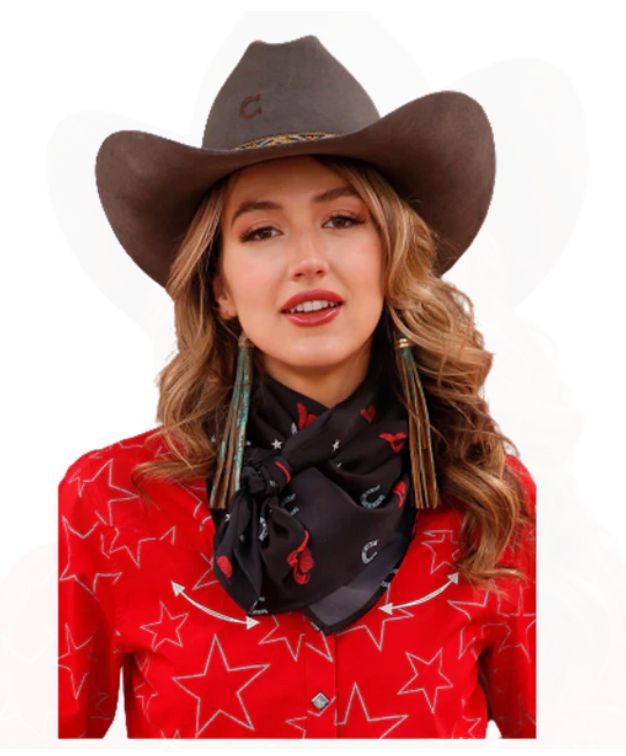 CRUEL DENIM BLACK WESTERN PRINT WILD RAG