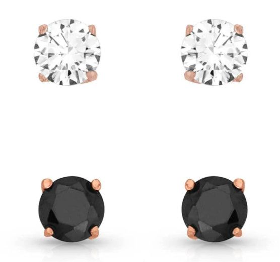MONTANA SILVERSMITHS OPPOSITES ATTRACT DOUBLE CRYSTAL POST EARRING