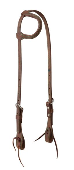 10015-10-01-10 SYNERGY® HARNESS LEATHER 5/8" SLIDING EAR FLAT BUCKLE HEADSTALL