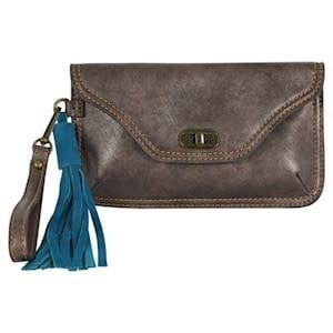 CATCH FLY CLUTCH W/WRISTLET BRUSHED METALLIC