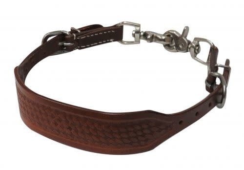 SHOWMAN PONY BASKET TOOLED WITHER STRAP WITH SCISSOR SNAPS