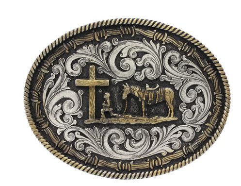 ATTITUDE BUCKLES CLASSIC IMPRESSIONS CHRISTIAN COWBOY BUCKLE