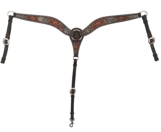 CIRCLE Y DARK FLASH ARIZONA FLOWER BREAST COLLAR