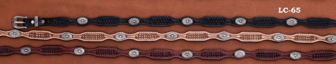 LC-65 AUSTIN ACCENT HAT BAND LEATHER W/OVAL CONCHO