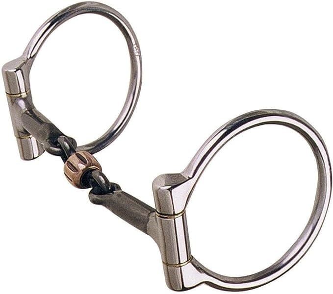 REINSMAN TRAIL DEE 3-PIECE SMOOTH SWEET IRON SNAFFLE BIT WITH COPPER ROLLER