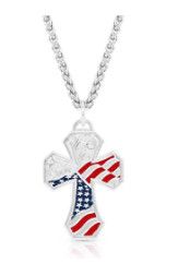 MONTANA SILVERSMITHS  BLESSED AMERICAN MADE CROSS NECKLACE