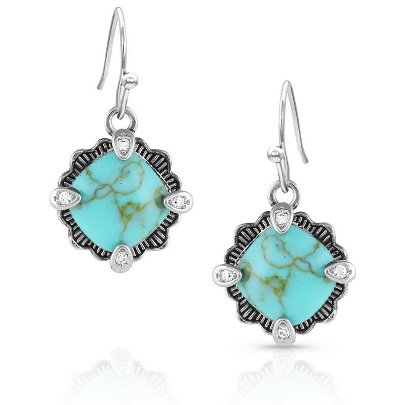 MONTANA SILVERSMITHS CRYSTAL CORNERSTONE TURQUOISE EARRINGS