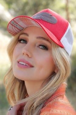 CRUEL DENIM LEATHER FEATHER RED CAP