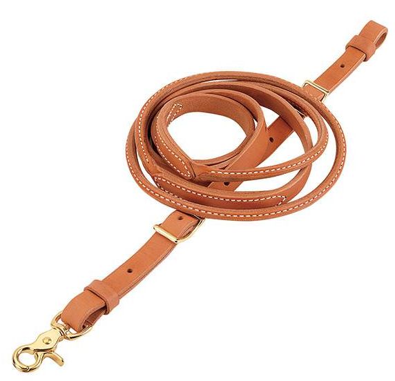 RUSSET HARNESS LEATHER ROUND ROPER &amp; CONTEST REINS, 3/4&quot; X 8&#39;