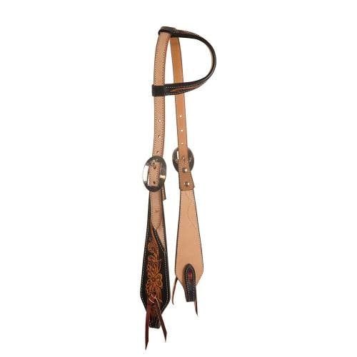 PROFESSIONAL CHOICE SINGLE EAR BLACK FLORAL ROUGHTOUT HEADSTALL