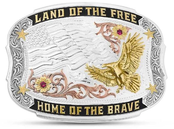 MONTANA SILVERSMITHS® BRAVE AMERICAN MADE BUCKLE