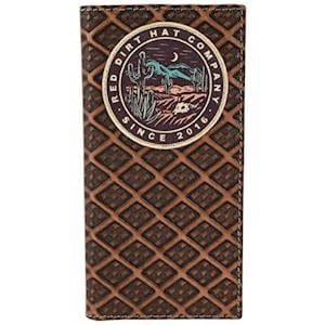 RED DIRT HAT CO RODEO WALLET DESERT SCENE LOGO PATCH