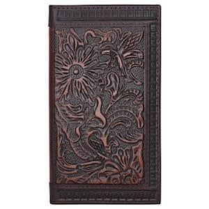 JUSTIN MENS GENUINE RODEO WALLET TOOLED AND EMBOSSED