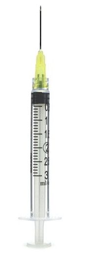 SYRINGE WITH NEEDLE, 5CC, 20G X 1&quot;, LUER LOCK