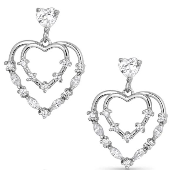 MONTANA SILVERSMITHS HEART GROWS CRYSTAL EARRINGS