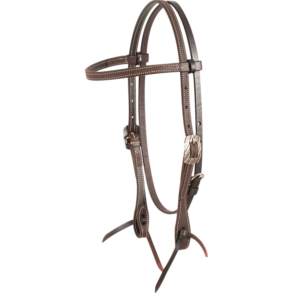 MARTIN SADDLERY BROWBAND HEADSTALL WITH BANDERA BUCKLE LATIGO TIES