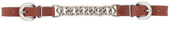 WEAVER CANYON ROSE SINGLE FLAT LINK NICKEL PLATED CHAIN CURB STRAP