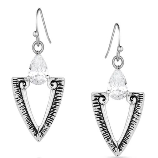 MONTANA SILVERSMITHS GUIDED PURPOSE CRYSTAL ARROWHEAD EARRINGS