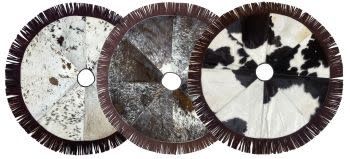 SHOWMAN COWHIDE LEATHER TREE SKIRT - FRINGE TRIM