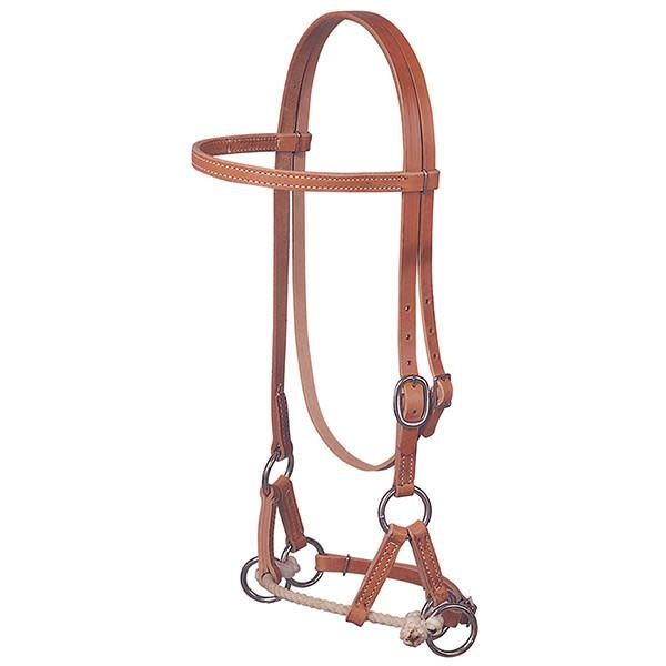 WEAVER HARNESS LEATHER SIDE PULL, SINGLE ROPE