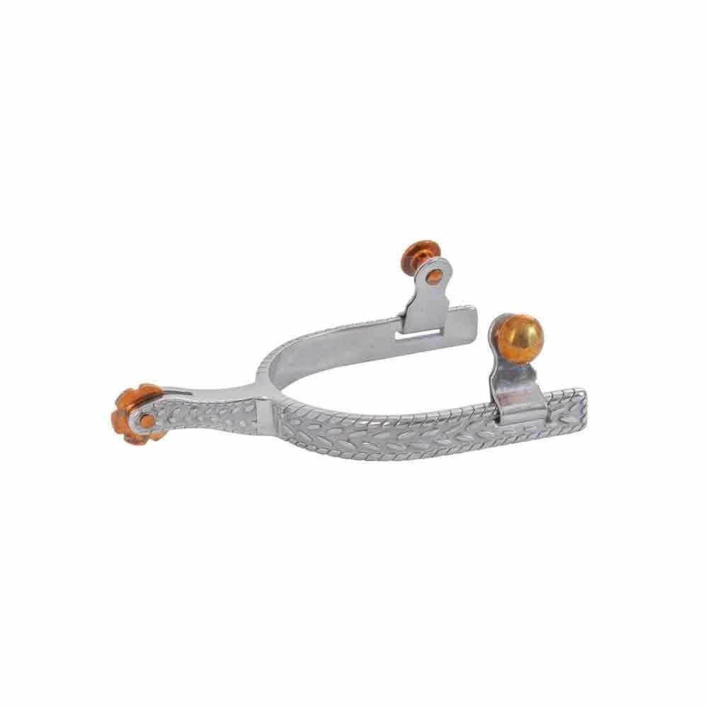 CIRCLE R MEN&#39;S ENGRAVED ALL-AROUND 1/2&quot; STEEL SPUR