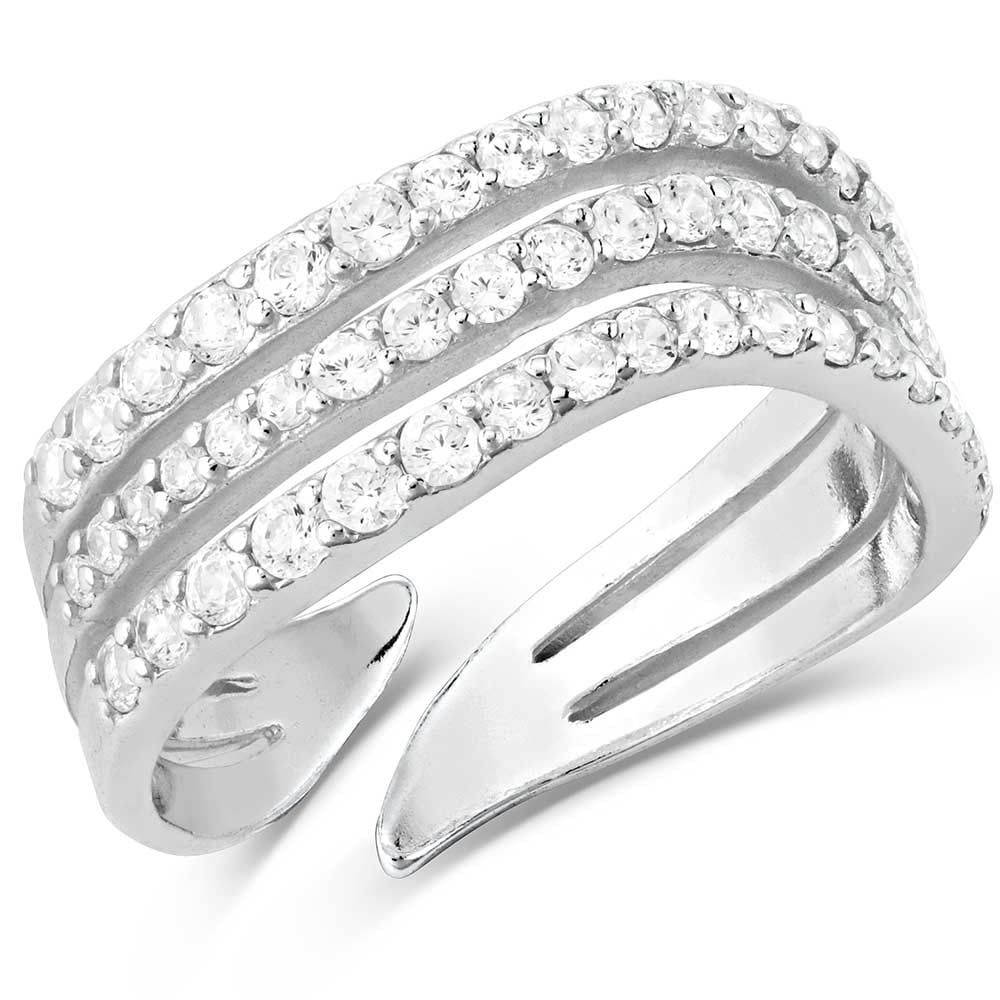MONTANA SILVERSMITHS CALM WATERS CRYSTAL OPEN RING