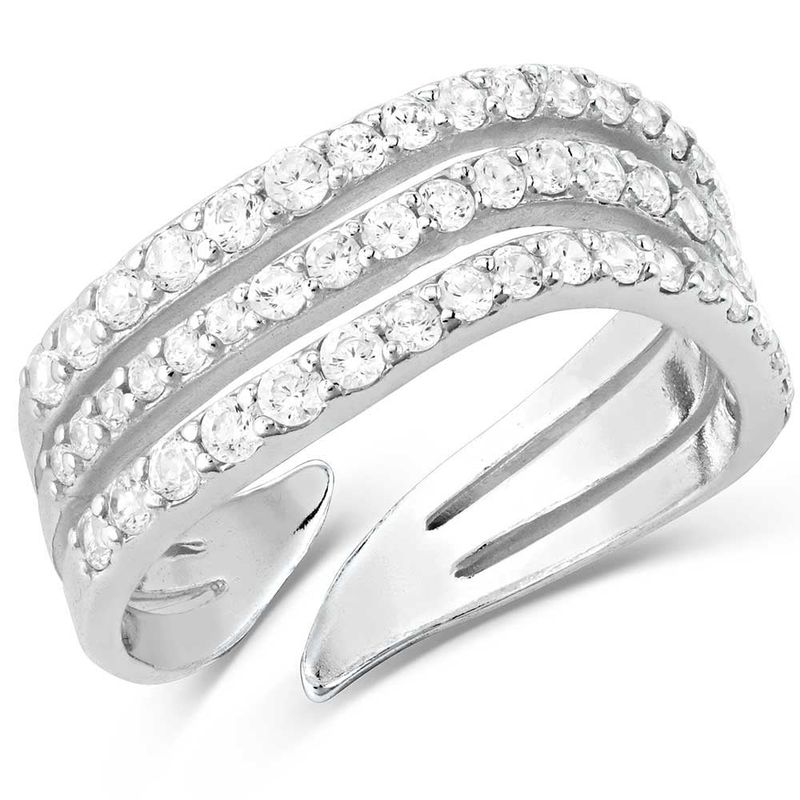 MONTANA SILVERSMITHS CALM WATERS CRYSTAL OPEN RING