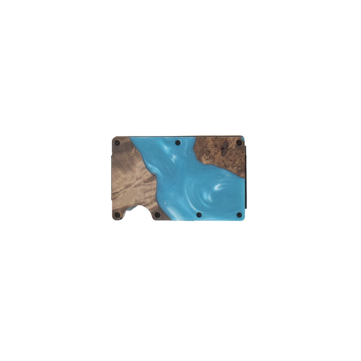3D WOOD RESIN BLUE SMART WALLET