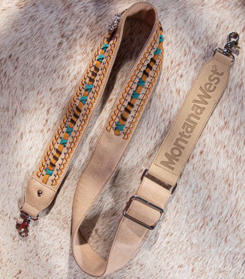 MONTANA WEST WESTERN GUITAR MULTI COLOR STITCH CROSSBODY STRAP