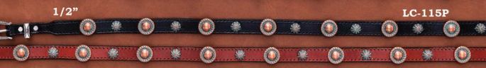 AUSTIN ACCENT HAT BAND LEATHER W/CONCHOS &amp; BUCKLE