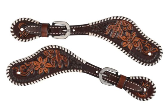 CIRCLE Y DESERT RAWHIDE EDGE SPUR STRAPS (LADIES/YOUTH)