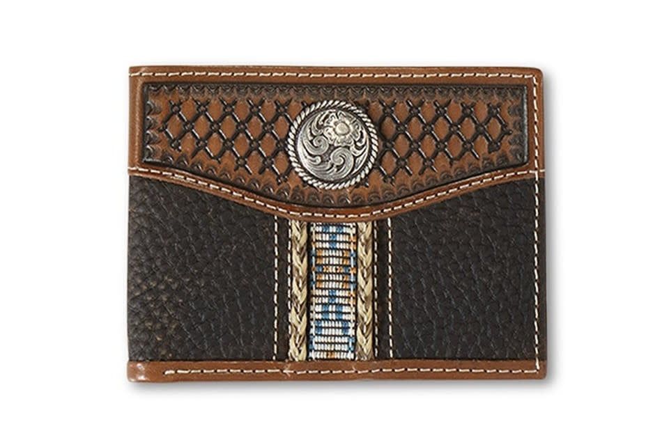 ARIAT BIFOLD SOUTHWESTERN BROWN WALLET