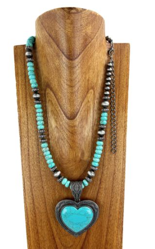 CROOKED FENCE ROUNDELLE BEADS NAVAJO PEARL NECKLACE