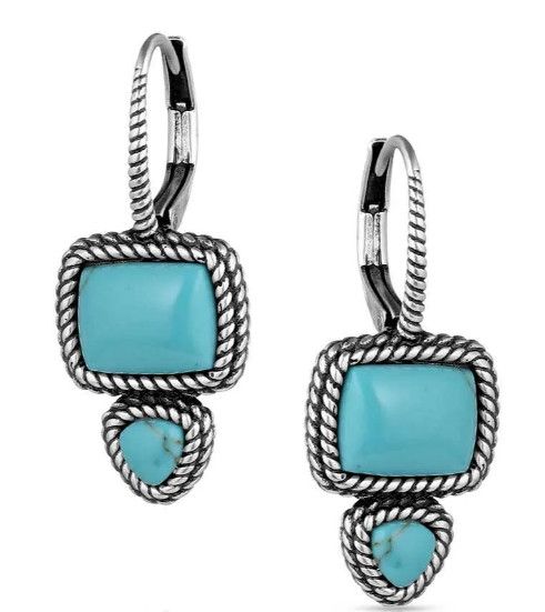 MONTANA SILVERSMITHS SPLIT DECISION TURQUOISE EARRINGS
