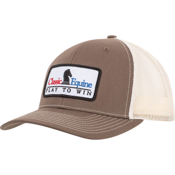 CLASSIC EQUINE TRUCKER SNAPBACK CAP, MID-PROFILE WITH EMBROIDERED PATCH