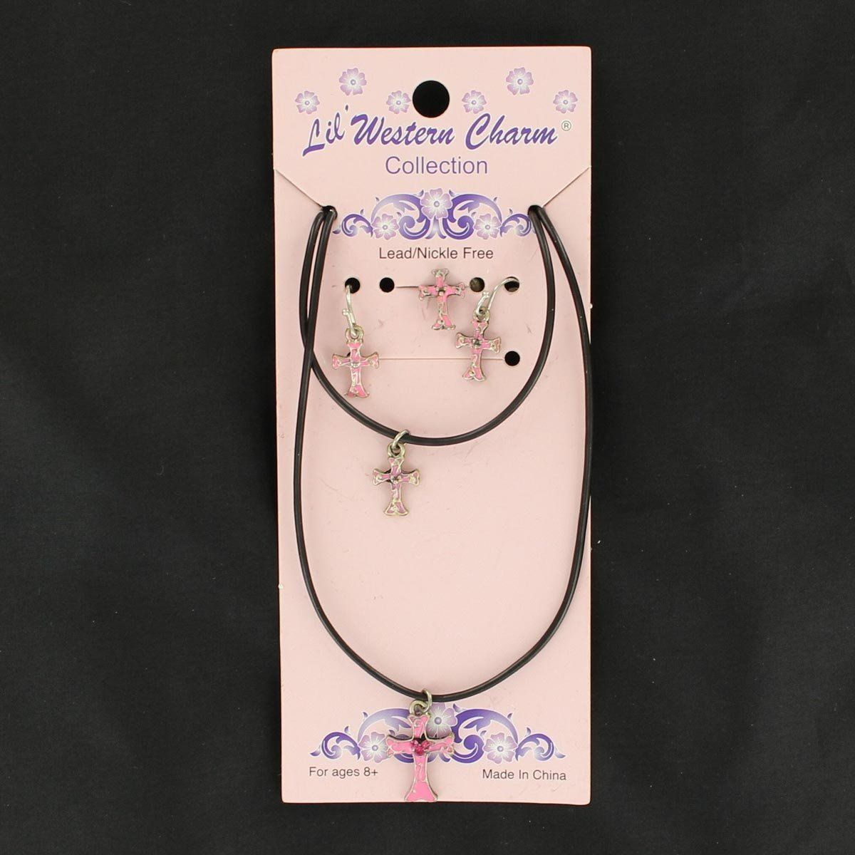 LIL WESTERN GIRL&#39;S CROSS MATCHING JEWELRY SET