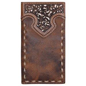 JUSTIN TOOLED &amp; BUCKSTITCH RODEO WALLET