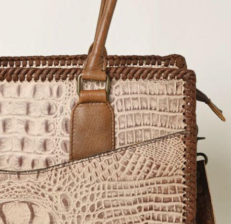 AMERICAN DARLING CROCODILE EMBOSSED CONCEALED &amp; CARRY HANDBAG