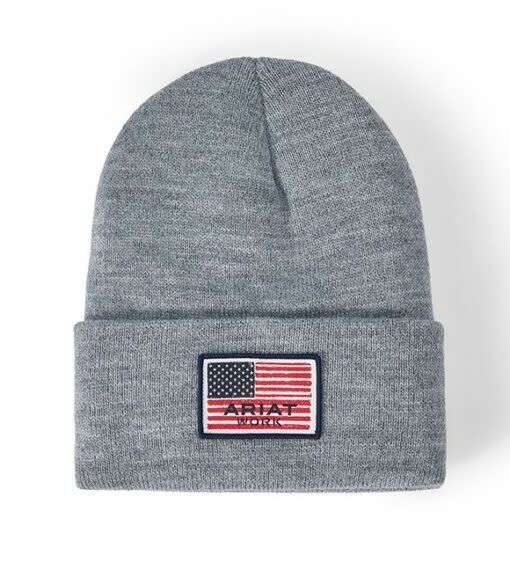 ARIAT REBAR AMERICAN FLAG PATCH BEANIE