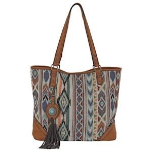 JUSTIN LADIES JACQUARD TOTE W/ REMOVABLE KEY FOB